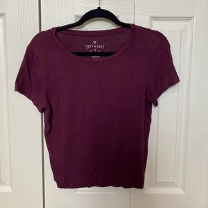 American Eagle Burgundy Soft T-Shirt